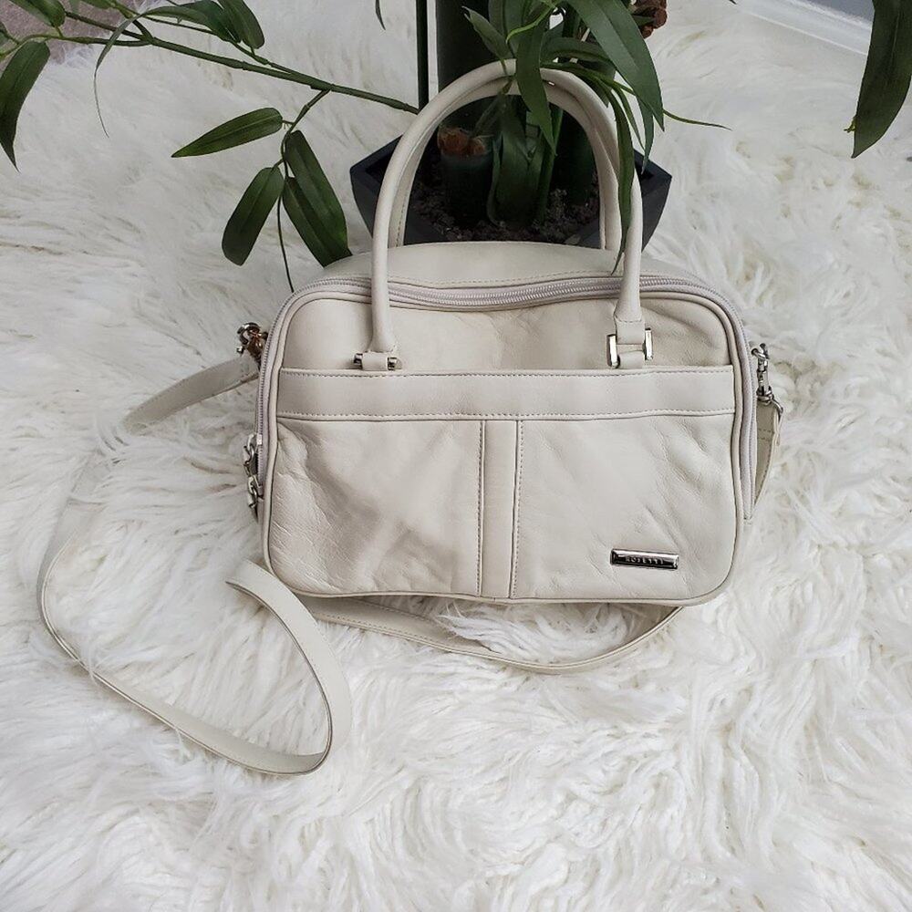 Vintage Rosetti White Leather Shoulder Bag Purse